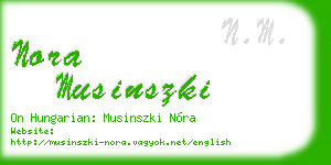 nora musinszki business card